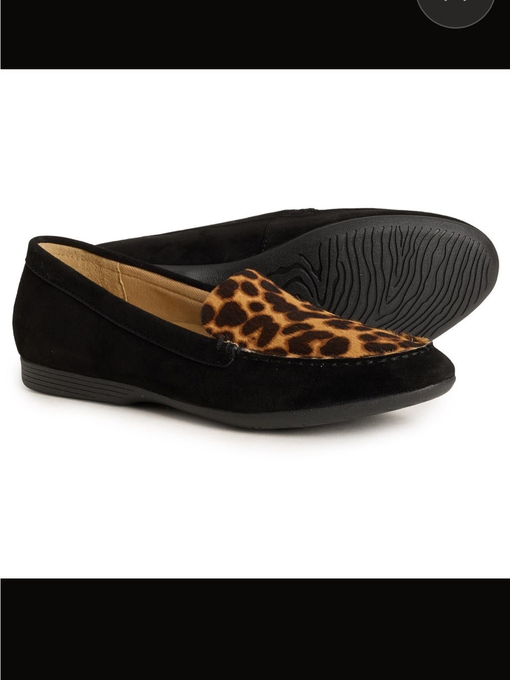 Dansko Black Loafer with Leopard Print Vamp